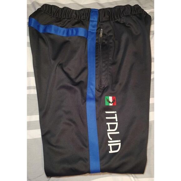 Men's Mitre "Italia" Track Pants Sweat Pants Grey Blue Stripe - XL - Picture 12 of 12